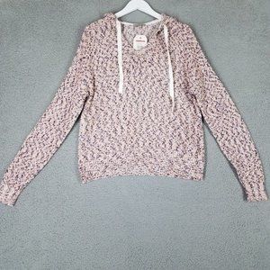 NEW Wonderly Women's Small Sweater Hooded Pullover Knit Casual Cozy Stretch Pink
